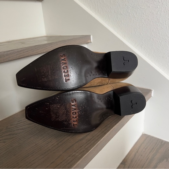 NWOB Tecovas The Jamie Suede Western Cowboy Boots in Caramel Brown - Picture 8 of 8